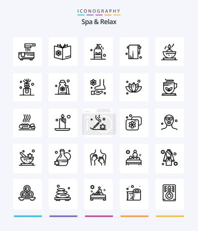 Illustration for Creative Spa And Relax 25 OutLine icon pack  Such As . spa . learn . oil . beauty - Royalty Free Image