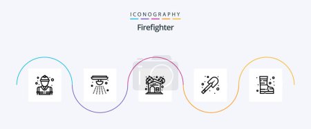 Illustration for Firefighter Line 5 Icon Pack Including safety. boots. fire. shovel. construction - Royalty Free Image
