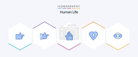 Illustration for Human 25 Blue icon pack including . private. vision - Royalty Free Image