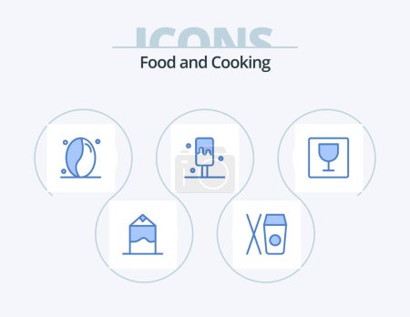 Illustration for Food Blue Icon Pack 5 Icon Design. . . grains. photo. editor - Royalty Free Image