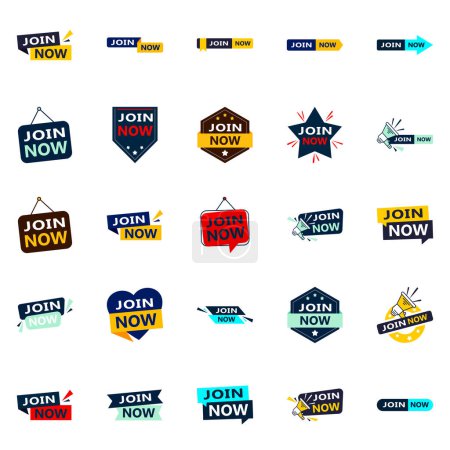 Ilustración de Join Now 25 Eye catching Typographic Banners for driving membership sign ups - Imagen libre de derechos