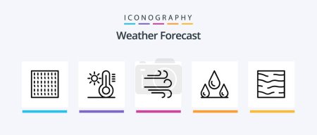 Illustration for Weather Line 5 Icon Pack Including . weather. weather. snow. cloud. Creative Icons Design - Royalty Free Image