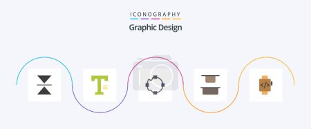 Ilustración de Design Flat 5 Icon Pack Including . time clock. points. hand watch. vertical - Imagen libre de derechos