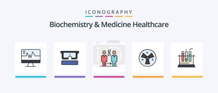 Illustration for Biochemistry And Medicine Healthcare Line Filled 5 Icon Pack Including medical. hospital. hospital. patient. dna. Creative Icons Design - Royalty Free Image