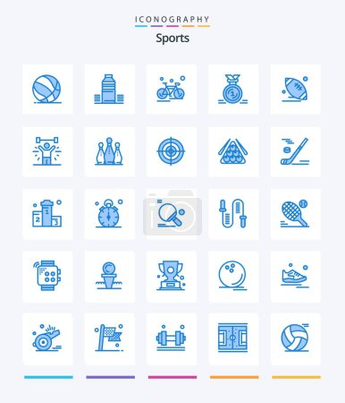 Téléchargez les illustrations : Creative Sports 25 Blue icon pack  Such As first. award. cold. race. cycling - en licence libre de droit