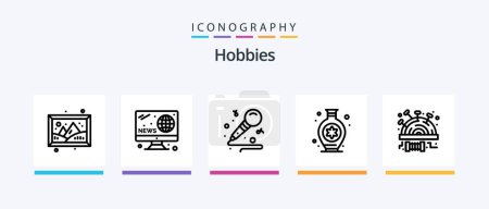 Illustration for Hobbies Line 5 Icon Pack Including . hobbies. sew. vase. hobbies. Creative Icons Design - Royalty Free Image