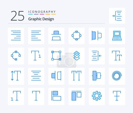 Ilustración de Diseño 25 Blue Color paquete de iconos incluyendo hardware. laptop. vertical. izquierda. distribuir - Imagen libre de derechos