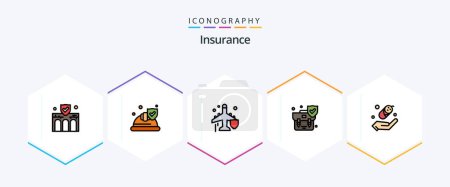 Illustration for Insurance 25 FilledLine icon pack including child. security. shield. insurance. protection - Royalty Free Image
