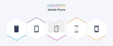 Illustration for Mobile Phone 25 Flat icon pack including . android. - Royalty Free Image