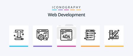 Illustration for Web Development Line 5 Icon Pack Including web. login. develop. form. website. Creative Icons Design - Royalty Free Image