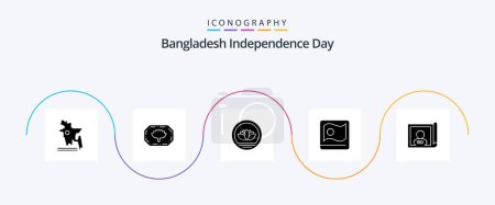 Illustration for Bangladesh Independence Day Glyph 5 Icon Pack Including international. country. coin. bangladesh. asian - Royalty Free Image