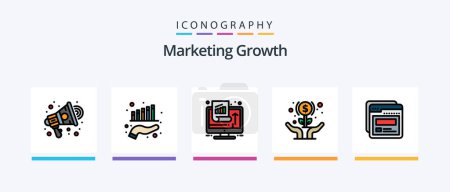 Ilustración de Marketing Growth Line Filled 5 Icon Pack Including help. template. growth. page. income. Creative Icons Design - Imagen libre de derechos