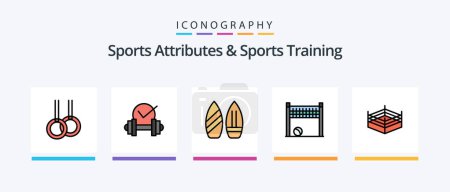 Illustration for Sports Atributes And Sports Training Line Filled 5 Icon Pack Including game. billiards. healthcare. track. stadium. Creative Icons Design - Royalty Free Image