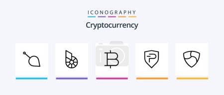 Illustration for Cryptocurrency Line 5 Icon Pack Including coin. crypto currency. iota. crypto. qtum. Creative Icons Design - Royalty Free Image