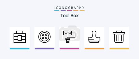 Téléchargez les illustrations : Tools Line 5 Icon Pack Including .. Creative Icons Design - en licence libre de droit
