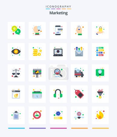 Ilustración de Creative Marketing 25 Flat icon pack  Such As sell. presentation. online. present. opinion - Imagen libre de derechos