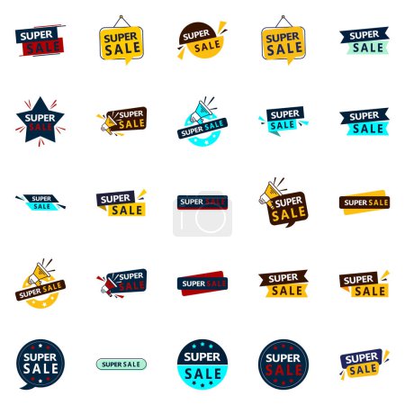 Illustration for 25 High-Converting Super Sale Graphic Elements for Digital Marketing - Royalty Free Image