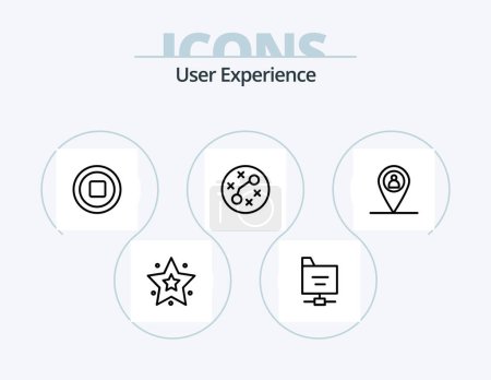 Ilustración de User Experience Line Icon Pack 5 Icon Design. remove. media. comment. setting. search - Imagen libre de derechos
