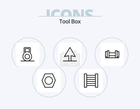 Illustration for Tools Line Icon Pack 5 Icon Design. . . pen. thread. bobbin - Royalty Free Image