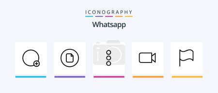 Ilustración de Whatsapp Line 5 Icon Pack Including map. basic. basic. photo. camera. Creative Icons Design - Imagen libre de derechos
