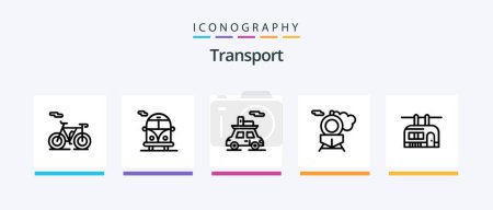 Illustration for Transport Line 5 Icon Pack Including . transport. transport. motor. Creative Icons Design - Royalty Free Image