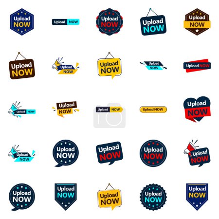 Ilustración de The Upload Now Vector Collection 25 Dynamic Designs for Your Next Marketing and Branding Campaigns - Imagen libre de derechos