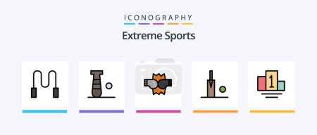Illustration for Sport Line Filled 5 Icon Pack Including . skipping. . Creative Icons Design - Royalty Free Image