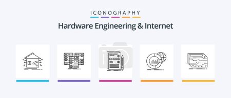 Illustration for Hardware Engineering And Internet Line 5 Icon Pack Including data. big. smart. technology. microchip. Creative Icons Design - Royalty Free Image