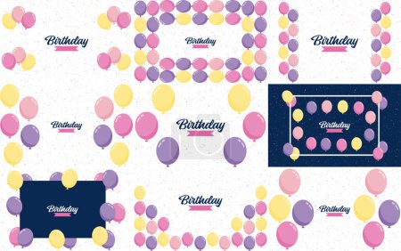 Téléchargez les illustrations : Retro Happy Birthday design with bold. colorful letters and a vintage texture - en licence libre de droit