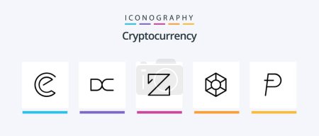 Illustration for Cryptocurrency Line 5 Icon Pack Including coin. crypto currency. emercoin. crypto. rubycoin. Creative Icons Design - Royalty Free Image