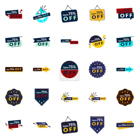Illustration for Up to 70% Off 25 Professional Vector Designs to Elevate Your Sale Promotions - Royalty Free Image