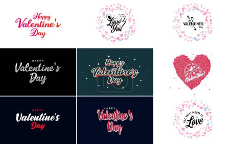 Illustration for Be My Valentine Valentine's holiday lettering for greeting card - Royalty Free Image