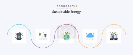 Ilustración de Paquete de 5 iconos de Energía Sostenible Incluyendo aceite. energía. Tierra. nube. energía - Imagen libre de derechos