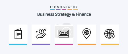Ilustración de Business Strategy And Finance Line 5 Icon Pack Including date. dollar. chart. appointment. graph. Creative Icons Design - Imagen libre de derechos