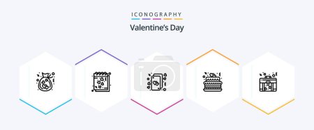 Illustration for Valentines Day 25 Line icon pack including party. love. romantic. cake. life - Royalty Free Image