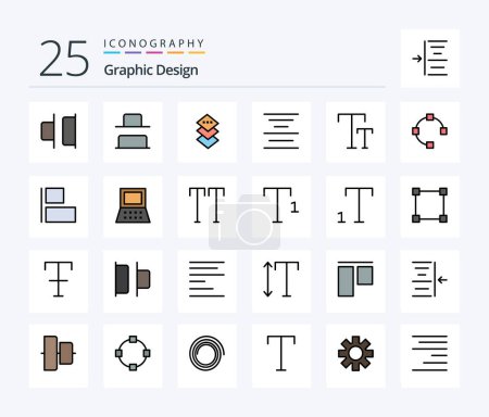 Illustration for Design 25 Line Filled icon pack including points. open. square. text. big - Royalty Free Image