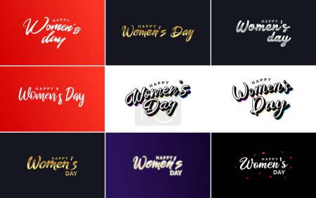 Photo for Set of Happy International Woman's Day signs. emblems. and vector design elements. including signs. labels. and badges collection suitable for use in a variety of designs - Royalty Free Image
