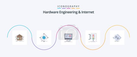 Illustration for Hardware Engineering And Internet Flat 5 Icon Pack Including monitoring. city. net. smart. monitor - Royalty Free Image