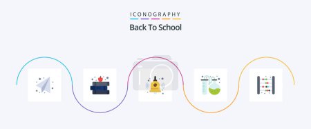 Illustration for Back To School Flat 5 Icon Pack Including kids. bag. education. baby. back to school - Royalty Free Image