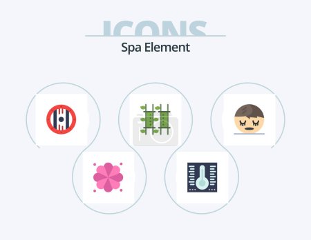 Ilustración de Spa Element Flat Icon Pack 5 Icon Design. element. spa. shield. spa. relax - Imagen libre de derechos