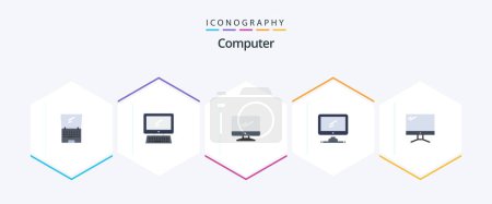 Illustration for Computer 25 Flat icon pack including . imac. - Royalty Free Image