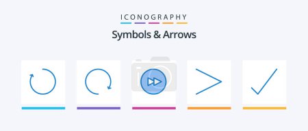Illustration for Symbols and Arrows Blue 5 Icon Pack Including . right. . Creative Icons Design - Royalty Free Image