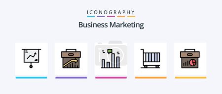 Ilustración de Business Marketing Line Filled 5 Icon Pack Including . statistics. marketing. graph. Creative Icons Design - Imagen libre de derechos