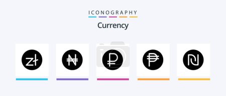 Illustration for Currency Glyph 5 Icon Pack Including forex . philippine . nigeria. money. Creative Icons Design - Royalty Free Image