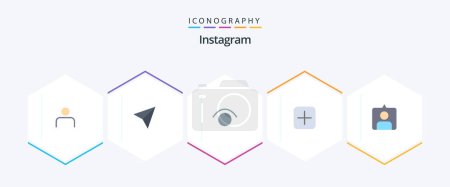 Téléchargez les illustrations : Instagram 25 Flat icon pack including instagram. upload. eye. sets. instagram - en licence libre de droit