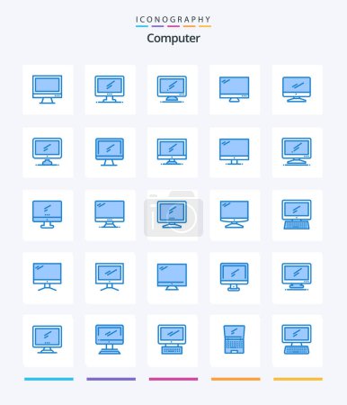 Illustration for Creative Computer 25 Blue icon pack  Such As . Layer 1. laptop. pc. device - Royalty Free Image