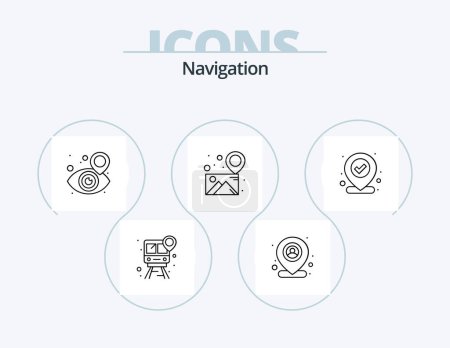 Photo for Navigation Line Icon Pack 5 Icon Design. location. map. pointer. location. shopping - Royalty Free Image