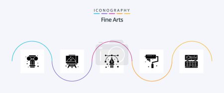 Ilustración de Fine Arts Glyph 5 Icon Pack Incluyendo el color. Artes. diseño. art. pintura - Imagen libre de derechos