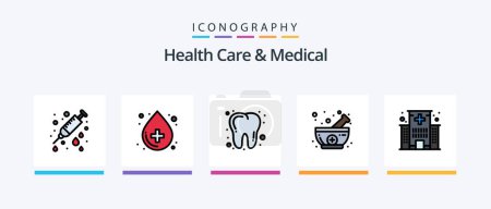 Illustration for Health Care And Medical Line Filled 5 Icon Pack Including care. hospital. care. health. building. Creative Icons Design - Royalty Free Image