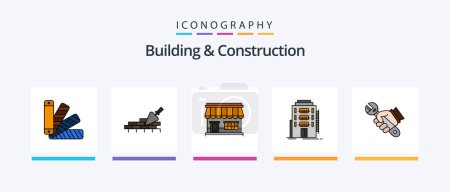 Illustration for Building And Construction Line Filled 5 Icon Pack Including building. home. construction. transport. lift. Creative Icons Design - Royalty Free Image